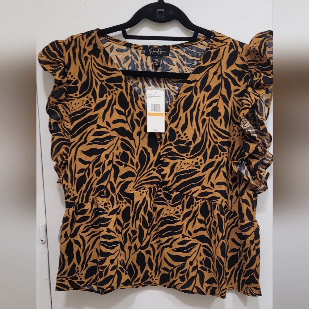 Jessica Sinpson women top zebra floral size S